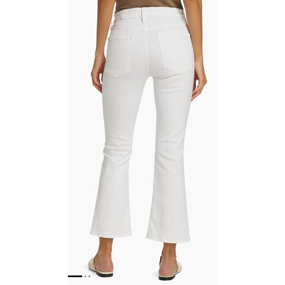 Women's White Frame Le Crop Stretch Mini Boot-cut Jeans - Size 28 - Picture 2 of 11
